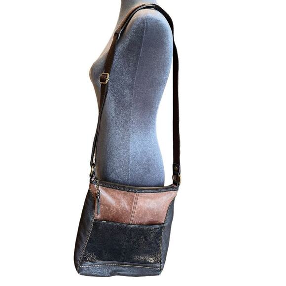 The SAK Brown Leather Cross Body/Shoulder Purse -see flaws - Picture 1 of 10